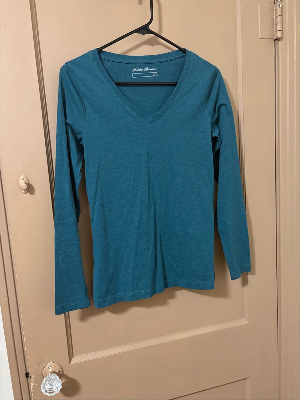 Eddie Bauer Teal Long Sleeve V-Neck Women's Top